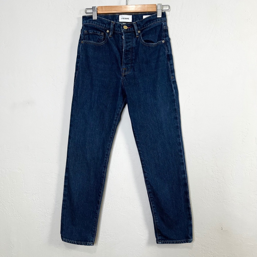 Frame Jeans Le Original High Rise Straight Fit Vintage Rinse Dark Wash‎ Size 26